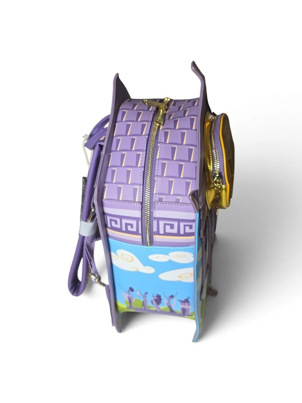 Loungefly Disney Hercules Exclusive Temple Mini Backpack Metallic NWT